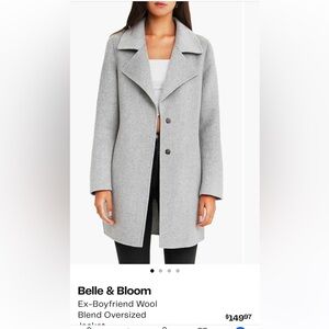 Belle & Bloom Gray Wool Blend Trench Coat